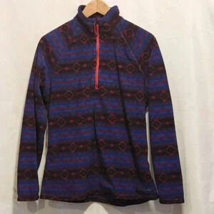 Eddie Bauer Women's Size L Pullover Long Sleeve Fleece Shirt 1/4 Zip Mock Collar